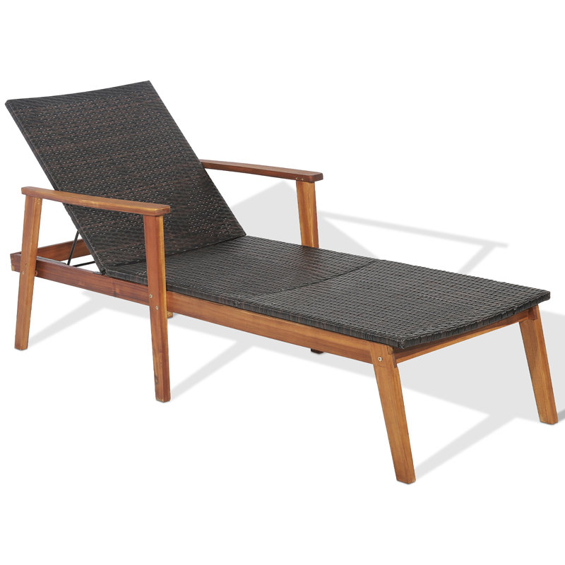 Degory Outdoor Wood Chaise Lounge