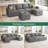 Niyona U Shaped Sleeper Pull Out Couch Storage Sectional Sofa-98201281
