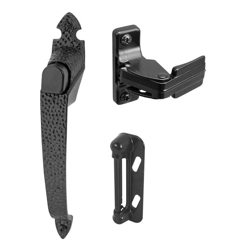 Prime-Line Colonial Push Button Screen or Storm Door Latch, Black (Single Pack)