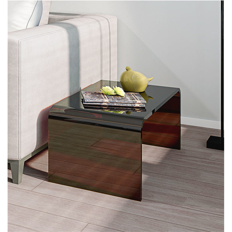 Kireina 25,6 pouces table basse italienne de luxe créative en acrylique, table d'appoint de salon, table de chevet d'étude de chambre à coucher (matériau acrylique transparent haut de gamme)
