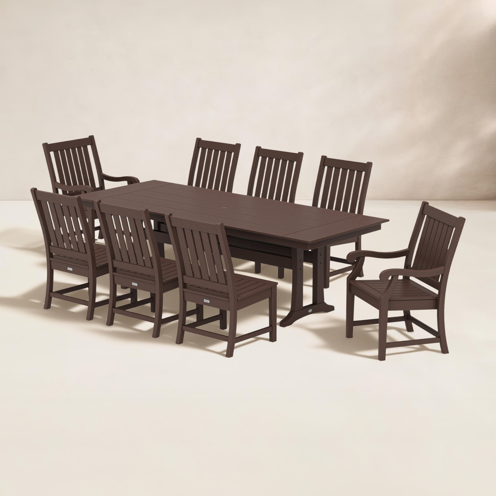 POLYWOOD® Verlyn 96" Patio Dining Set, Mahogany