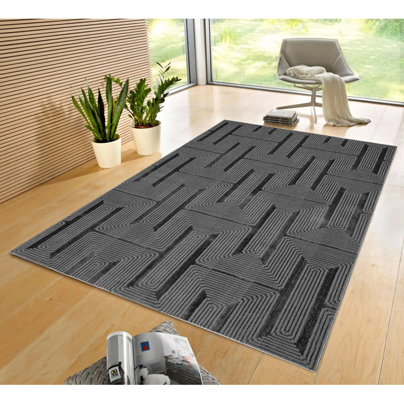 Geometric Area Rug, Rectangle 200 x 290 cm