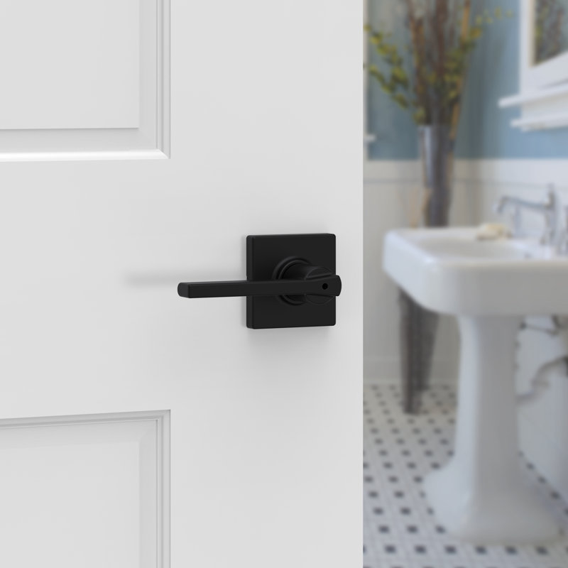 Levier de porte avec rosette Casey, Noir mat