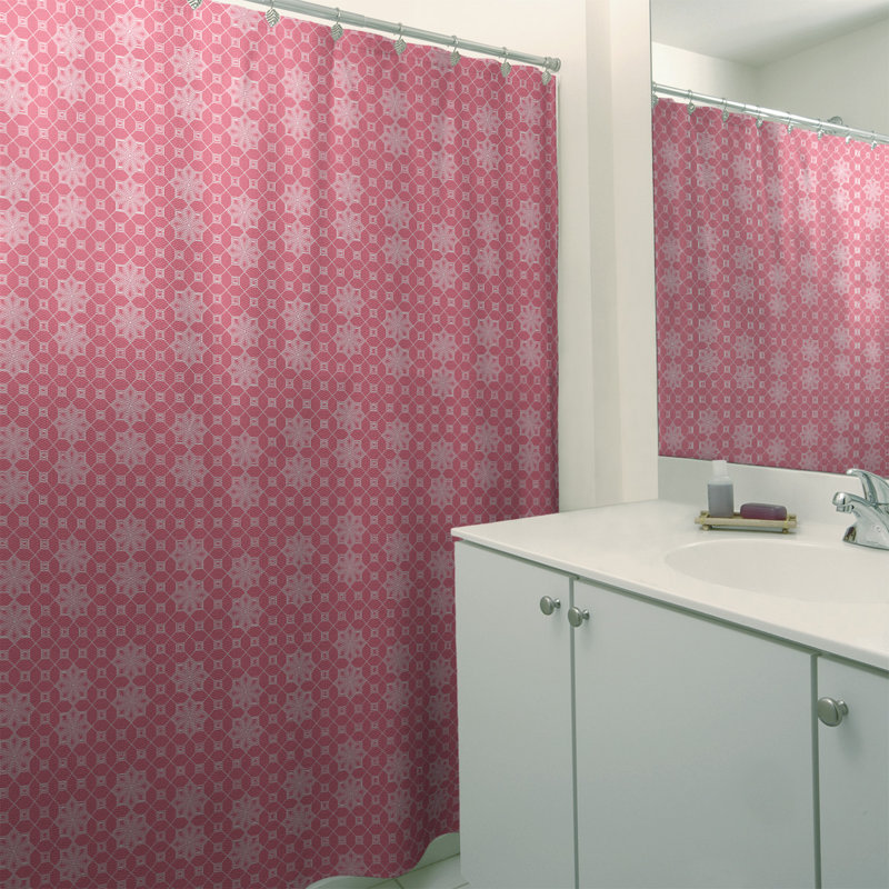 Rideau de douche simple en treillis Classic, Rose