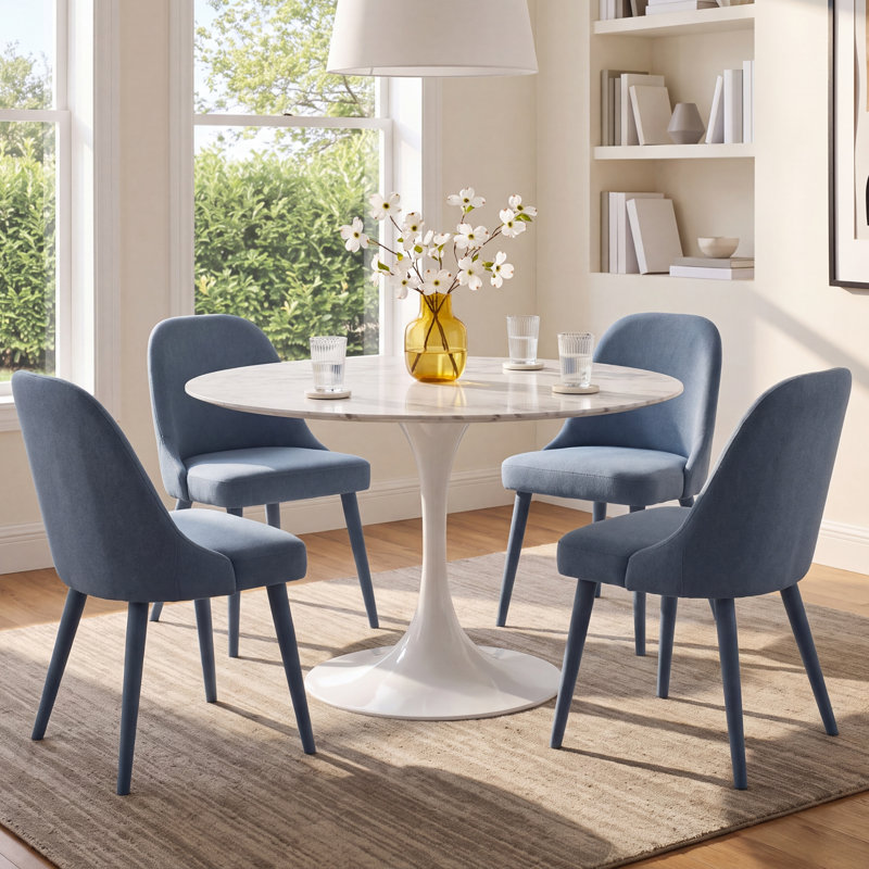 Flow Ceramic Dining Table, White