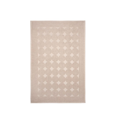 24" X 35" Beige Tone on Tone Polka Dot Turkish Cotton Bath Rug