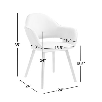 Bastiano 18.5 " H Upholstered Beech Solid Wood Armchair
