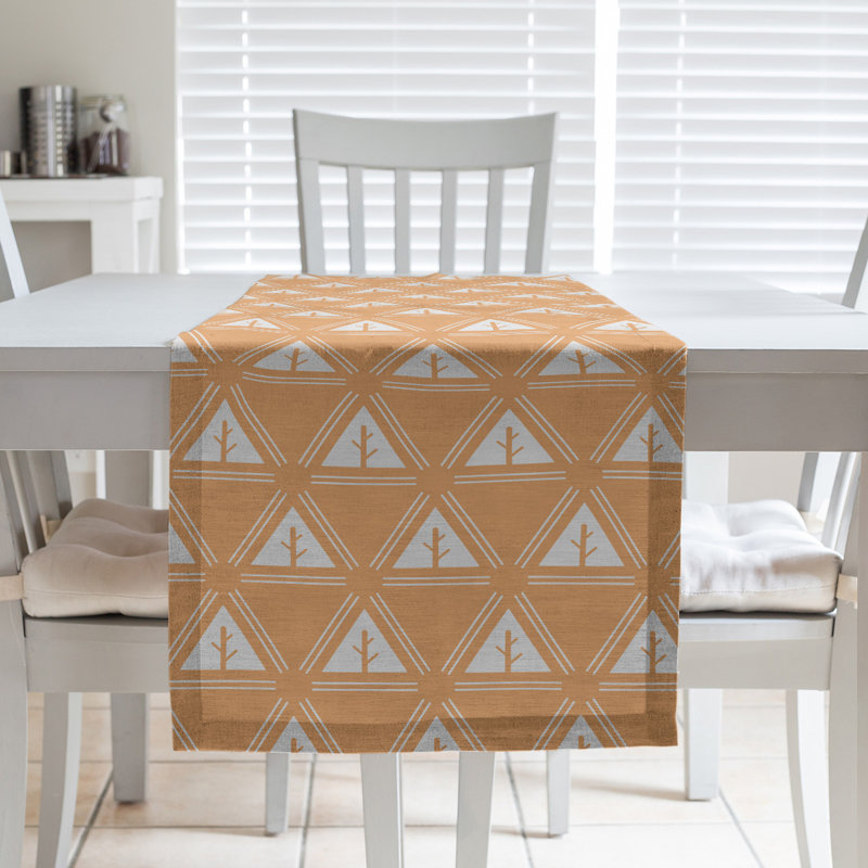 Chemin de table d’arbre minimaliste classic Barbra, 16 po x 72 po, Orange clair