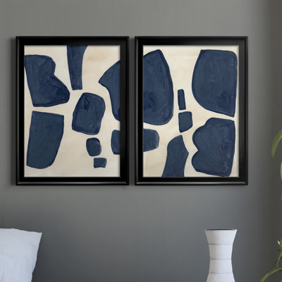 Blue Pieces I Painting Print Set Designed by J Paul