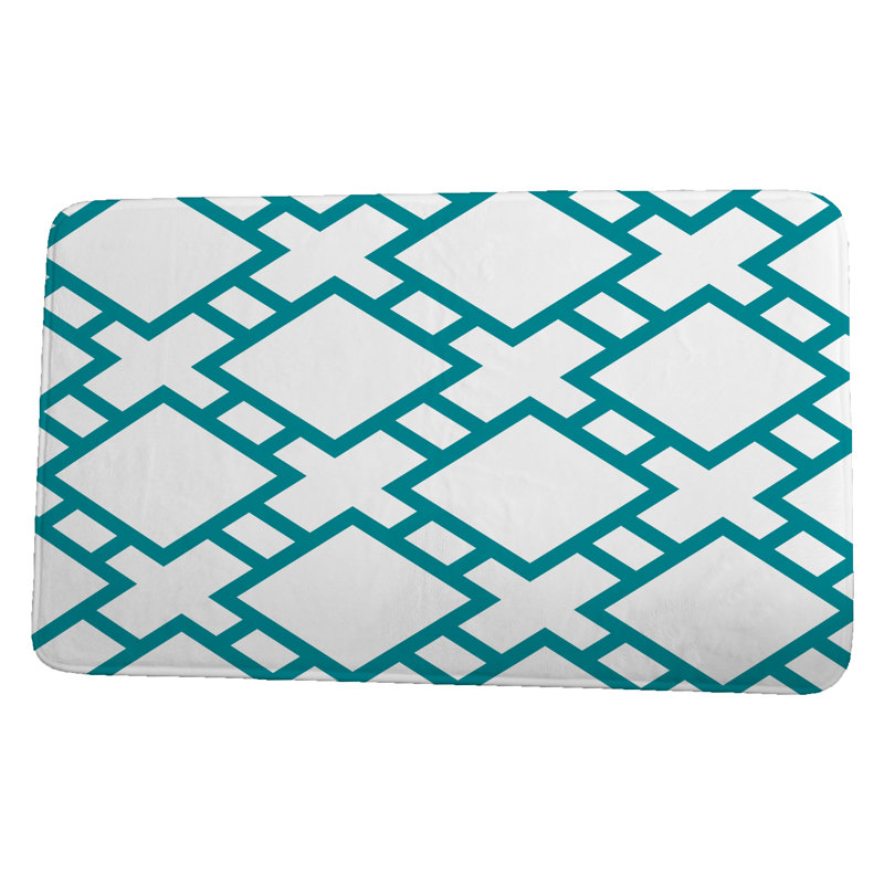 Tapis pour salle de bain Lemoine, H 18 po x L 30 po, Bleu