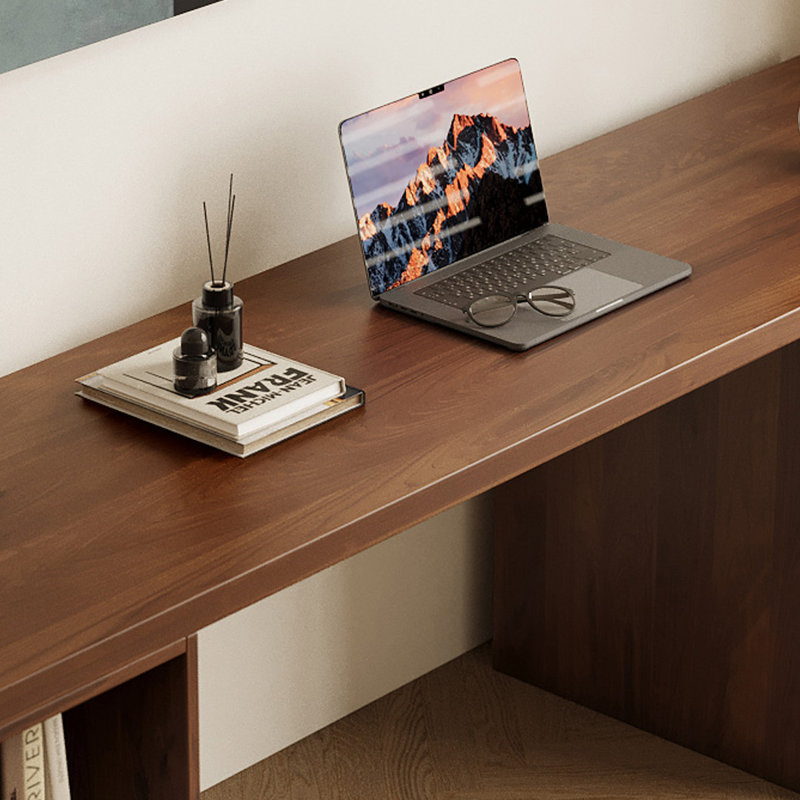 Bureau rectangulaire en bois massif brun noisette, H 29,53 po x l 62,99 po x P 23,62 po
