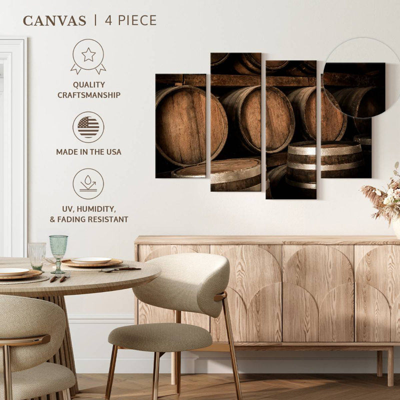Yarlin Stacked Aged Wine Barrels, 54" H x 84" W