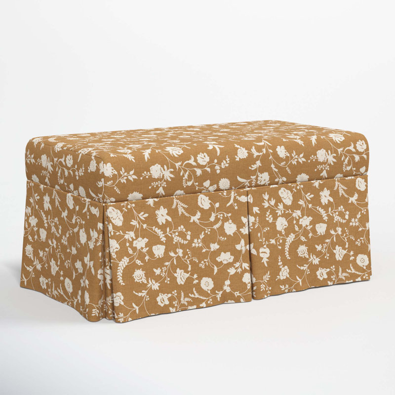 Chaplin Cotton Upholstered Storage Bench, Robina Floral Ochre
