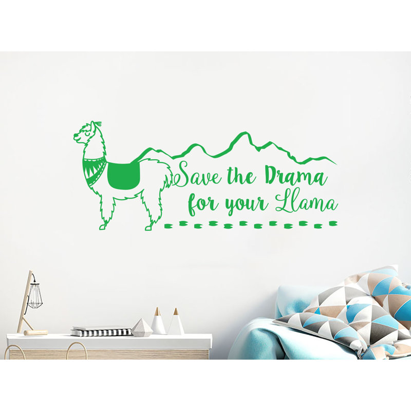 «Save the Drama for your Llama», adhésif décoratif, Vert tilleul