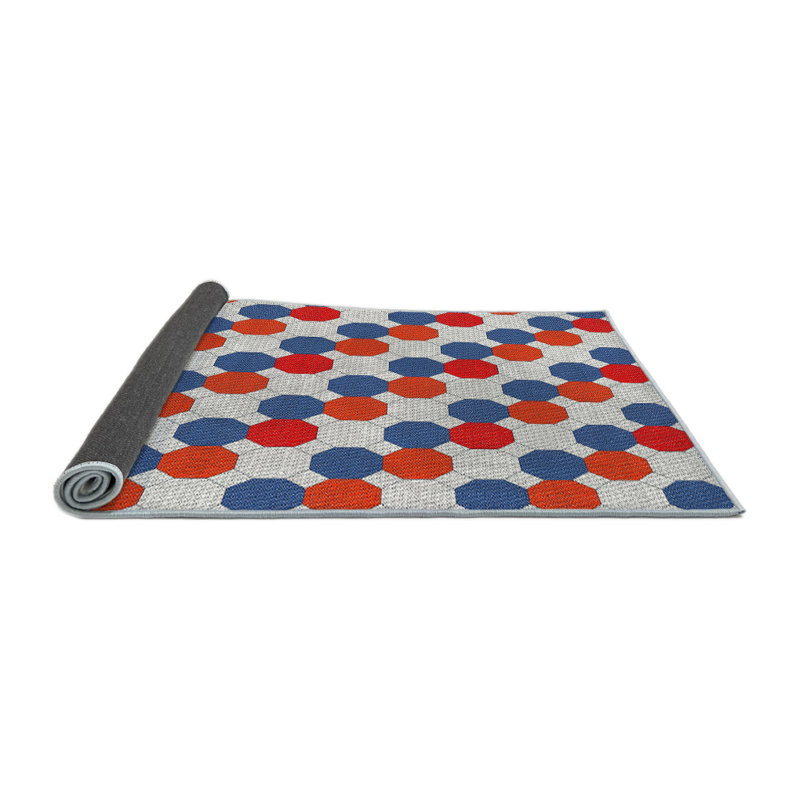 Tapis bleu à motif géométrique Kohut, Rond 3 pi