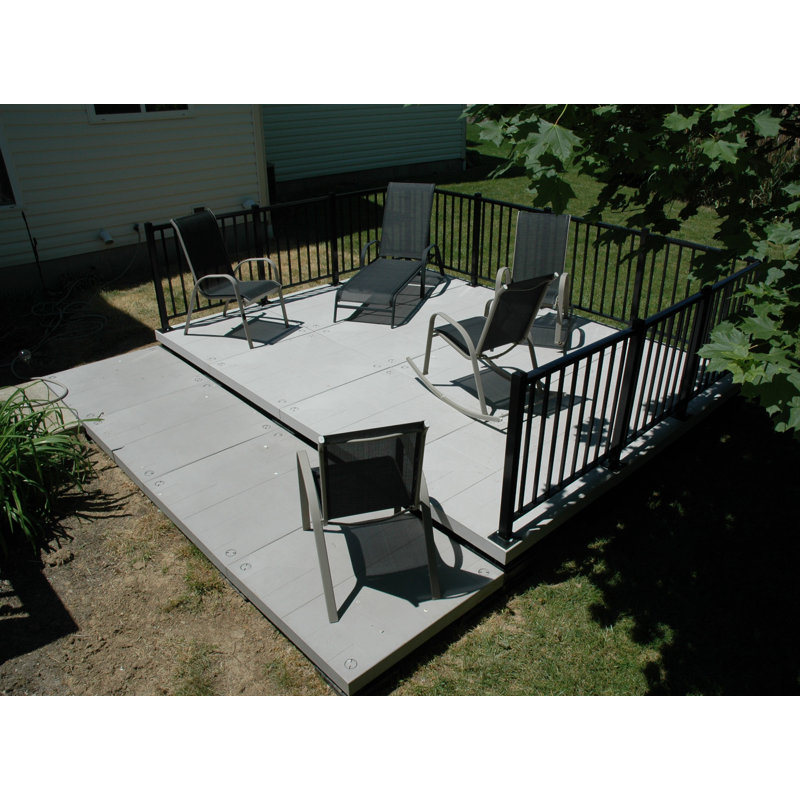 120" L x 120" W Composite Interlocking Deck Kit - Flint Grey, Flint Grey
