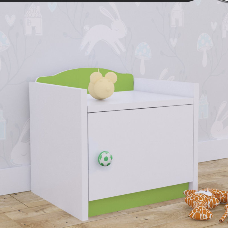 Baby Mix 1 Drawer Nightstand, Green/White