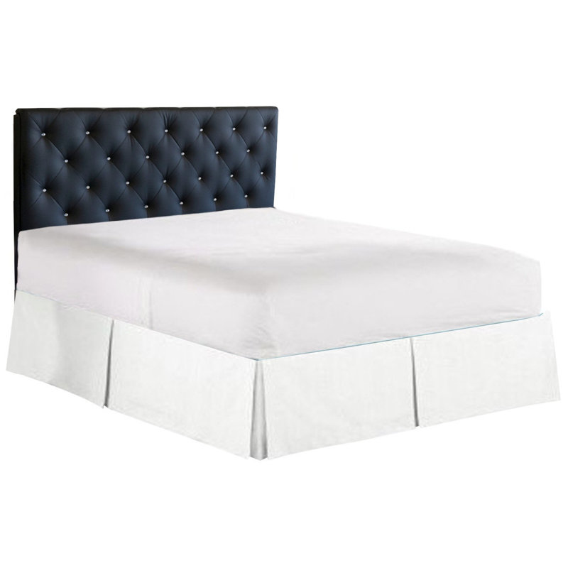 Jupe de lit sur mesure en microfibre à densité de tissage 1500, Très grand lit, Blanc