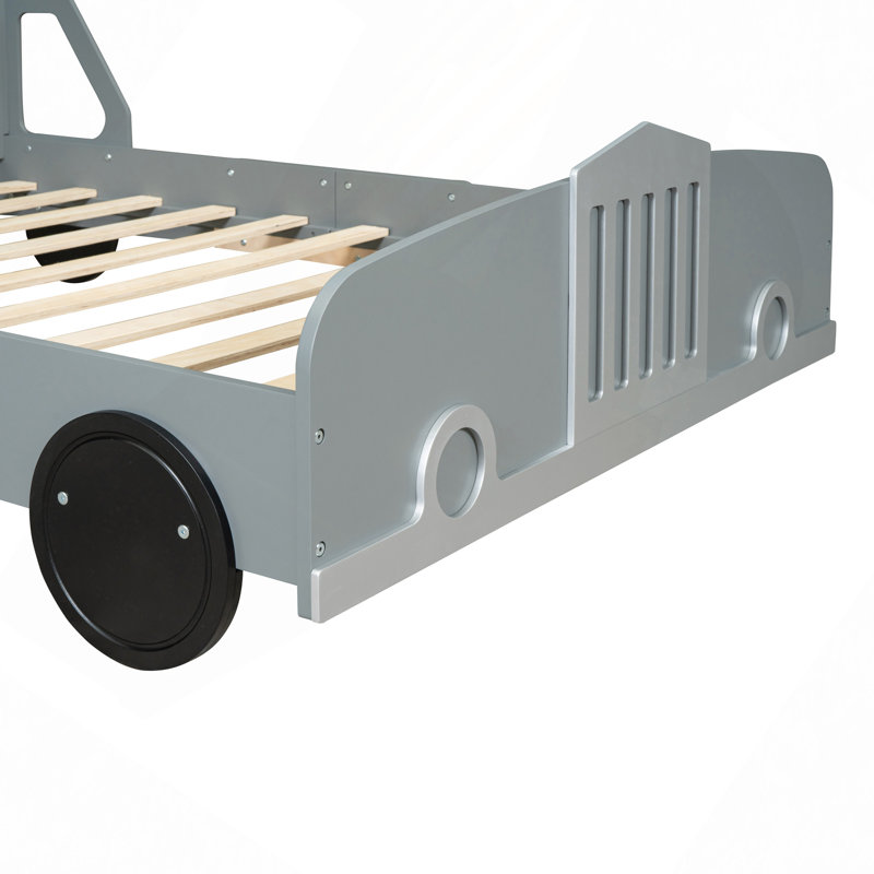 Lit plateforme en forme de voiture avec roulettes