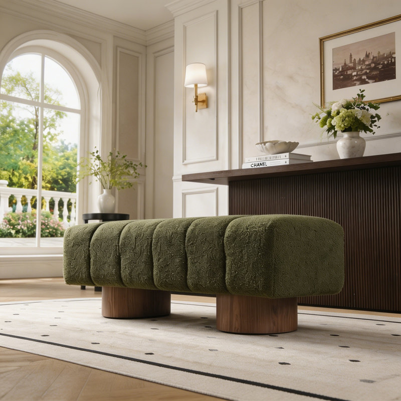 Banc de salle à manger rembourré, Vert