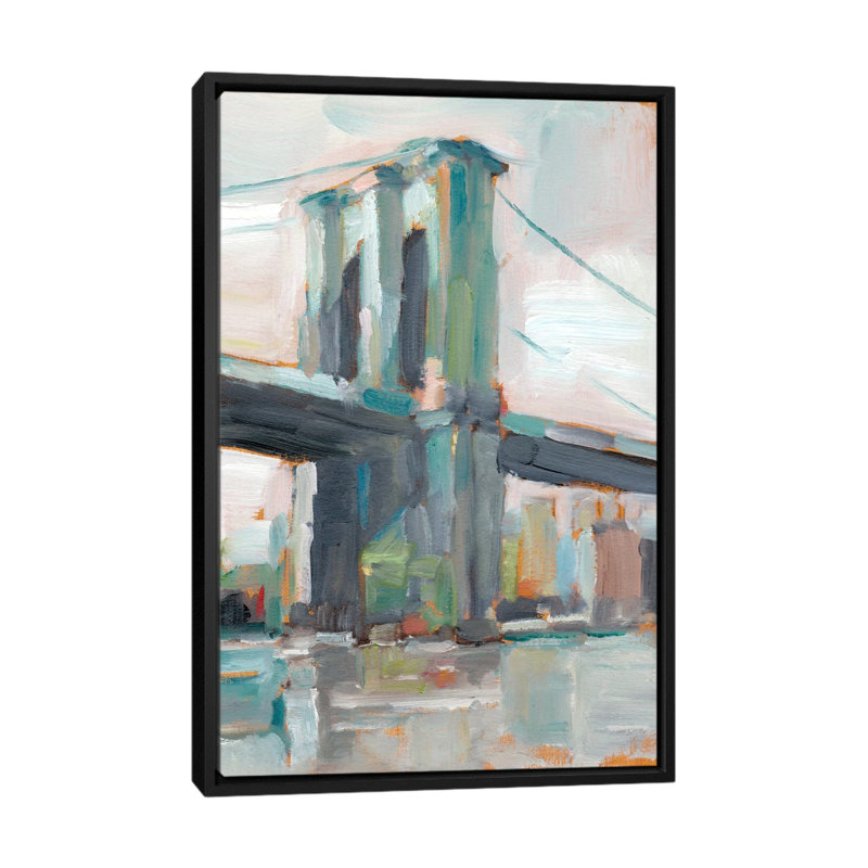 « bridge ii », reproduction sur toile, H 26 po x l 18 po x P 1,5 po, Toile avec cadre noir, Pas de tapis