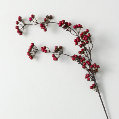 31" Artificial Dark Red Berry Twig Christmas Spray, Red