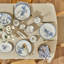Assiette plate en porcelaine Bleu Blanc