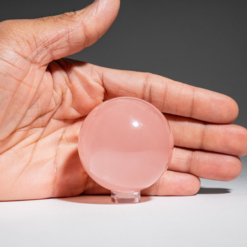 Polished Rose Quartz Sphere from Madagascar (0.24 lbs)