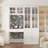 Multifunctional Desk With Integrated Bookcase And Display Cabinet - Elegant White Finish