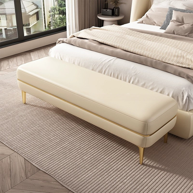 Banc rembourré orange, Beige, Beige