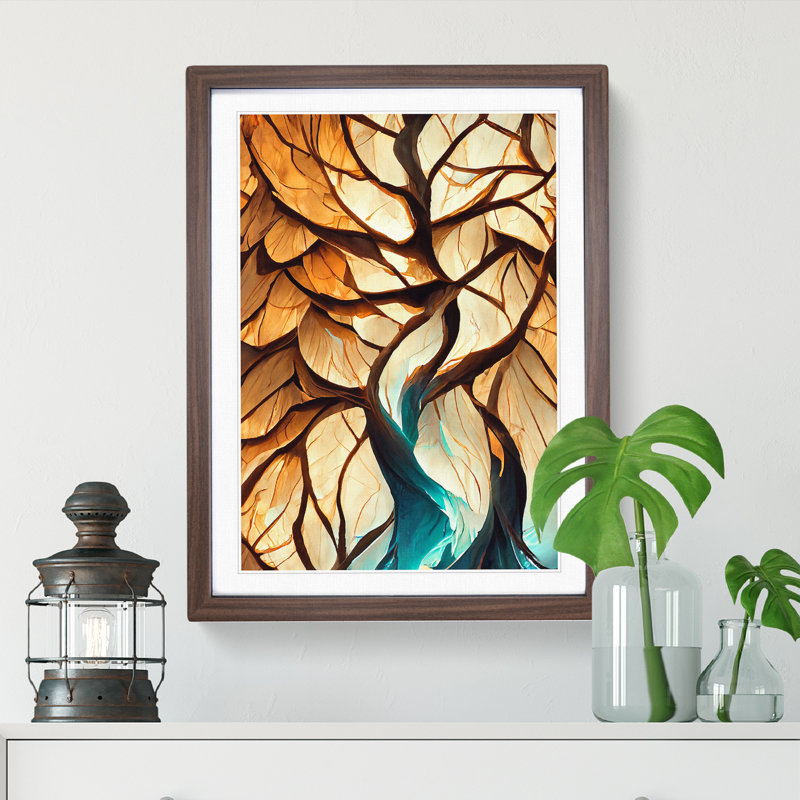 Tree - Single Picture Frame Print, Walnut Framed, 64cm H x 46cm W x 2cm D