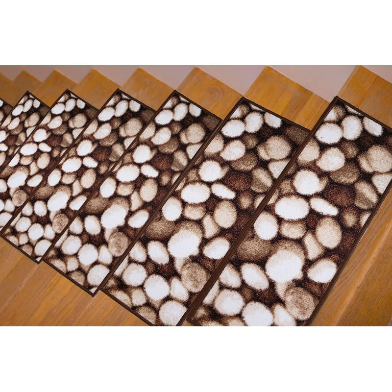 Tapis d’escalier brun antidérapant avec pince Hagood