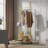 Modern Golden Metal Bracket - Elegant Storage Hanger with Rollers and Storage Baskets