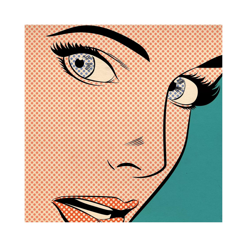 Popart Woman by Joseph McDermott - Print on Canvas, Wrapped Canvas, 45.72 cm H x 45.72 cm W x 1.91 cm D