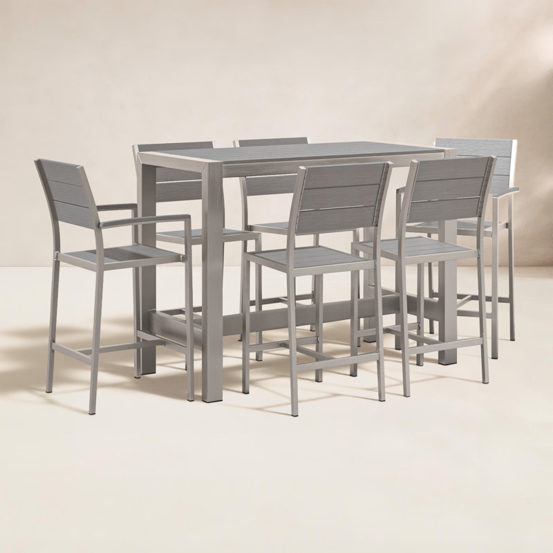 Ensemble repas 7 pièces Betty, Argent, Gris