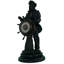 Roman Numeral Metal Mechanical Tabletop Clock in Black