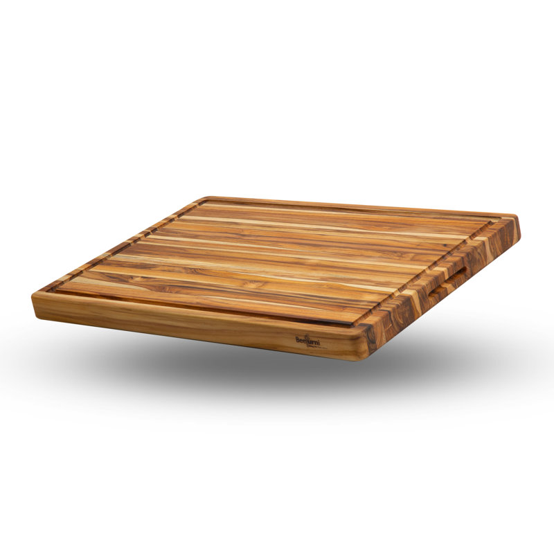 Planche à découper en bois de teck de qualité supérieure avec grain de bord BEEFurnI, L 23 po x l 17 po