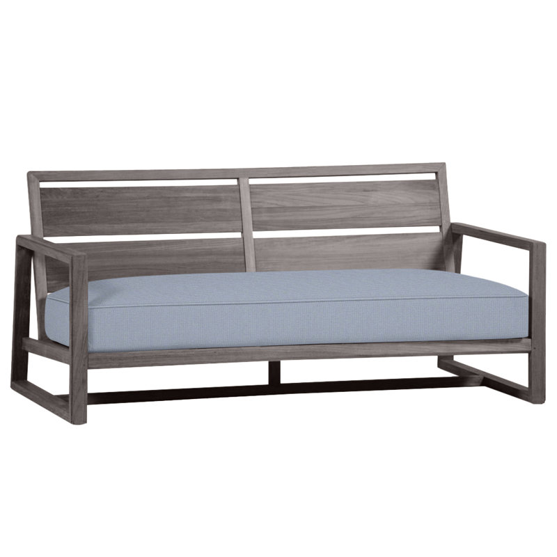Avondale Teak Loveseat - Oyster, Oyster Teak, Welt, Cabana Stripe Midnight