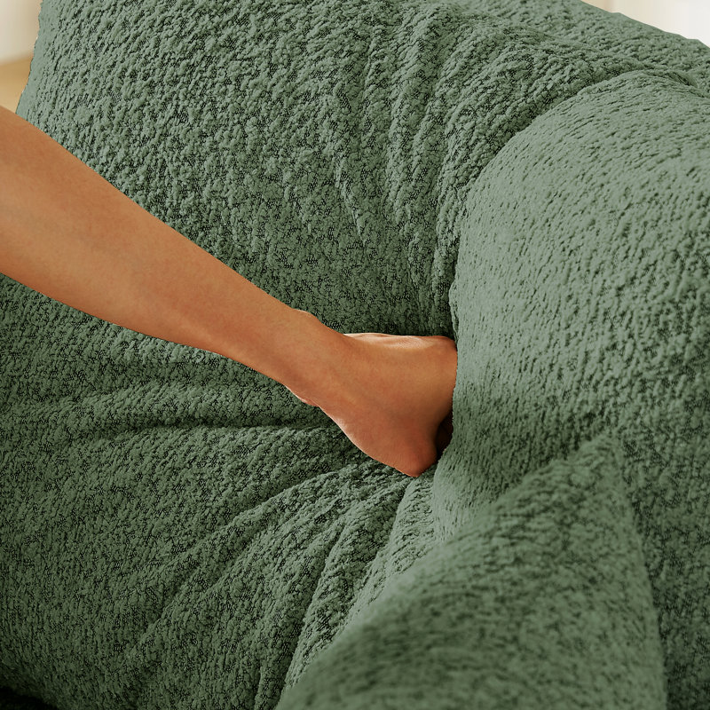 Canapé-lit convertible 78,7 po - Chenille, matelas pliant, poche latérale - 3 pièces, Green Chenille