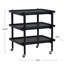 Rubberwood 3-Tier Bar Cart On Casters With Removable Tray/Shelf