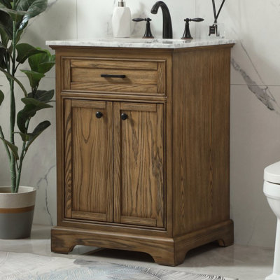 Hermes 24'' Single Bathroom Vanity with Marble Top