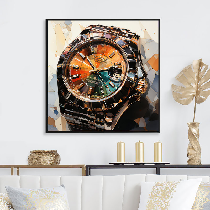 Bijou de jet argenté de luxe argenté - impression, Cadre flottant noir, H 30 po x l 30 po x P 1 po