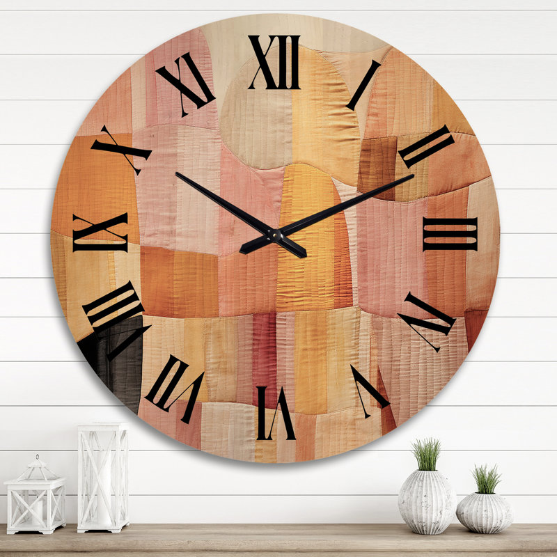Horloge murale en bois massif Thomaston, Très grand