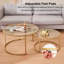 Ensemble de 2 tables basses Modern Modern, structure en métal avec plateau en verre trempé, tables empilables pour le salon, assemblage facile-1386745052