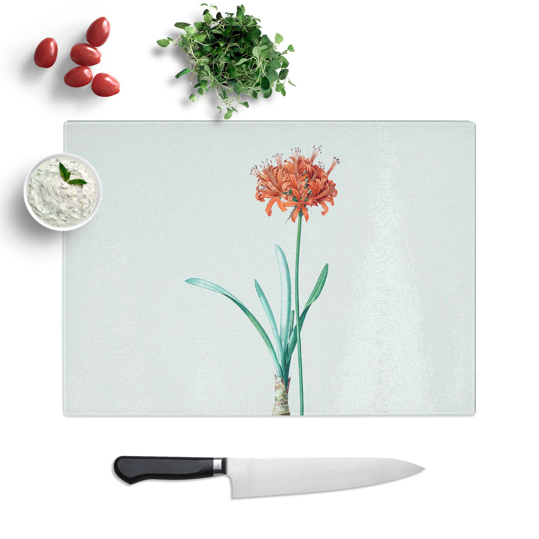 Glass Guernsey Lily Flower by Pierre-Joseph Redoute Chopping Board