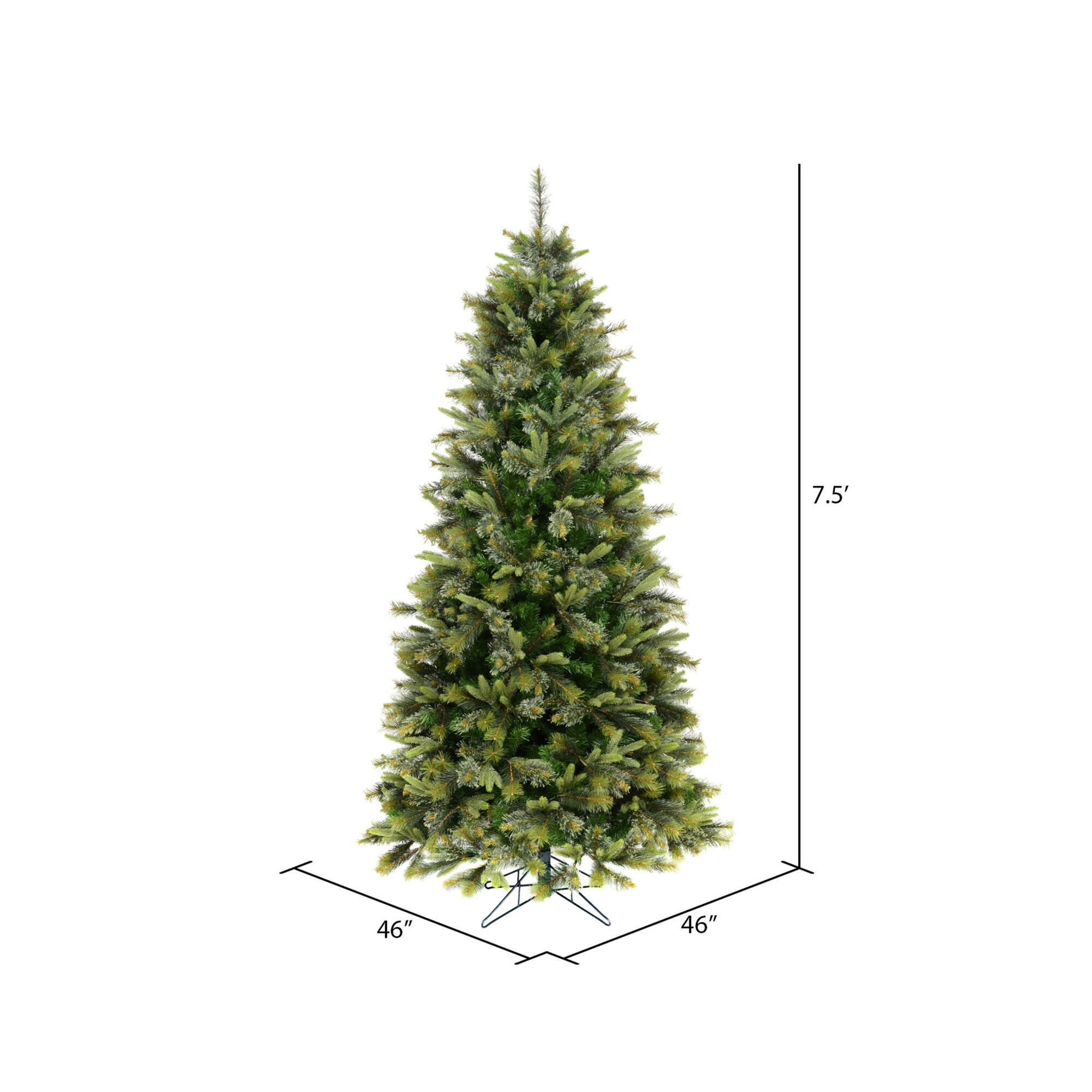 Green Artificial Christmas Tree, 7.5' H, Unlit