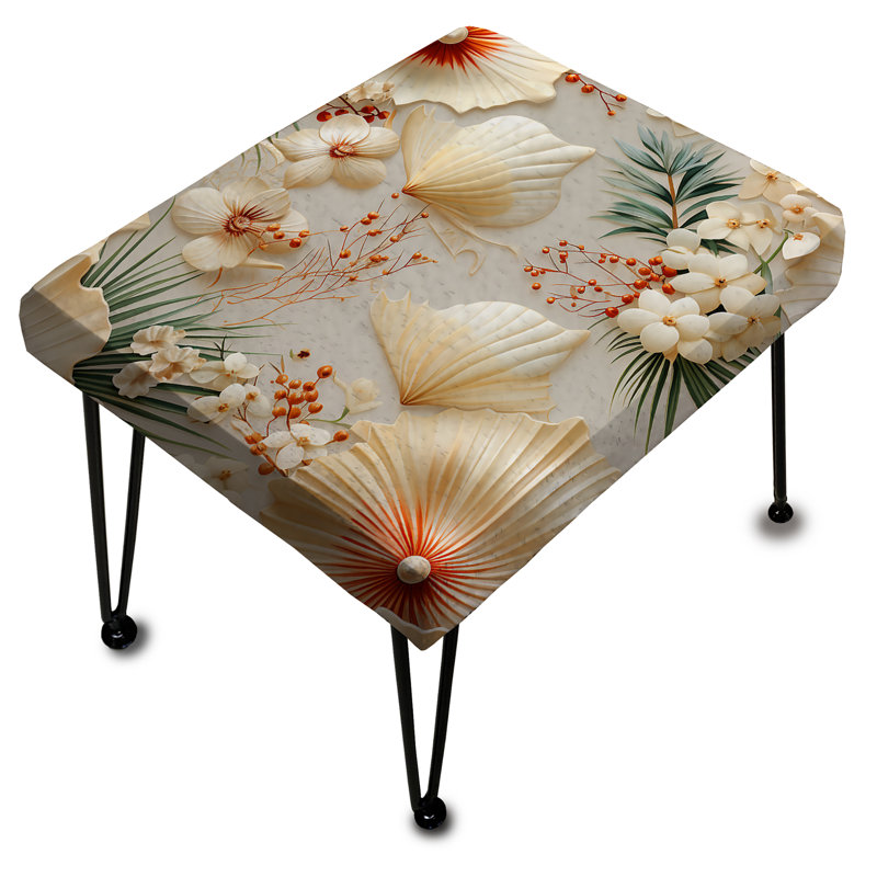 Seashell Serenity - motif tropical - repose-pieds rectangulaire bord de mer