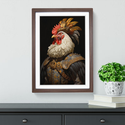 Chicken Baroque - Single Picture Frame Print on Wood