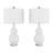 Andover Mills 14" Ceramic Bedside Table Lamps Set of 2 - Modern Ceramic Lamp with Double Gourd Vintage-Style Accent Lights for Bedroom, Living Room, or Office with LED Bulbs (White)-1023995990