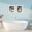 «Relaxed Greens Bath Interior», ensemble de 2 impressions encadrées sous verre, design par Kim Allen-1008428106-1008428107